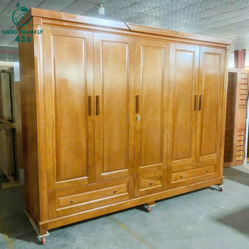 Thanh Lý Tủ Áo 2M4 Gỗ Xoan 5 Cánh Mới 99% (Nhiều Mẫu) 3 tu quan ao