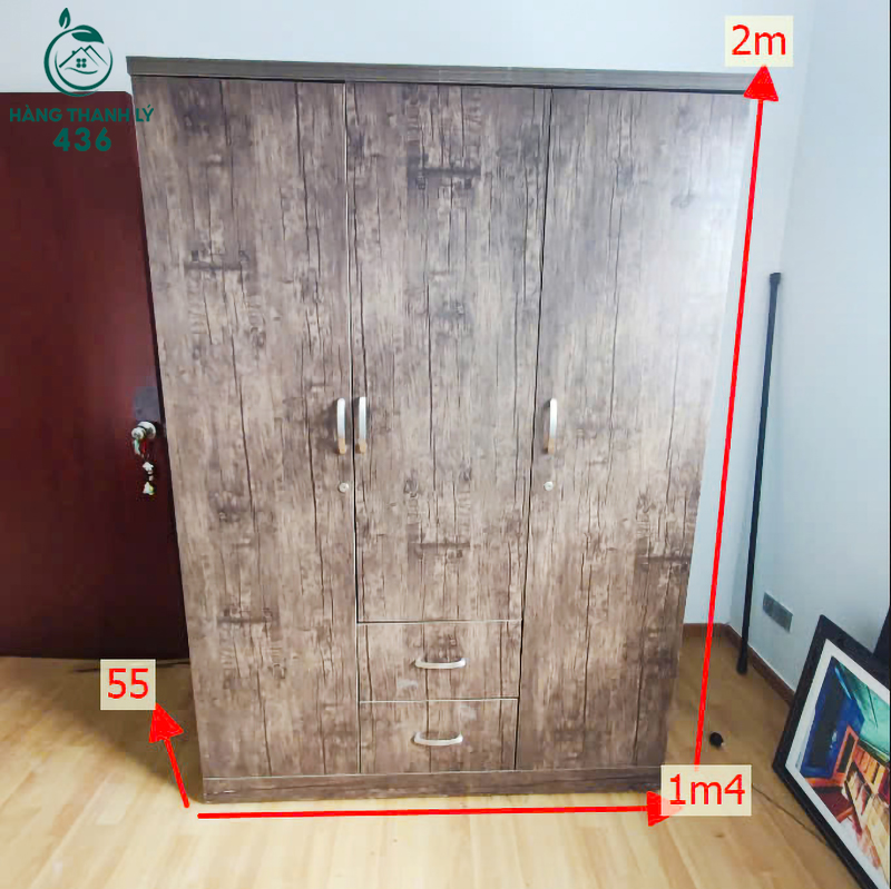 Tủ Quần Áo Gỗ 1M4x2M Cũ Giá Rẻ tu-quan-ao-cu-2-1 Tủ Quần Áo Gỗ 1M4x2M Cũ Giá Rẻ