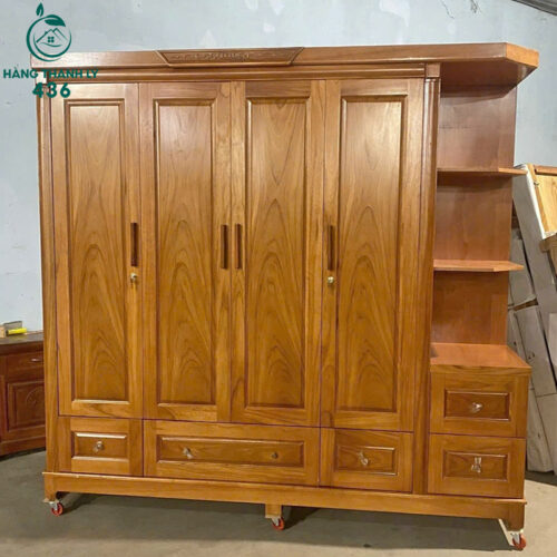 Tủ Áo 4 Cánh Liền Kệ Gỗ Sồi Cao Cấp Mới 99% 3 tu quan ao thanh ly 10 1