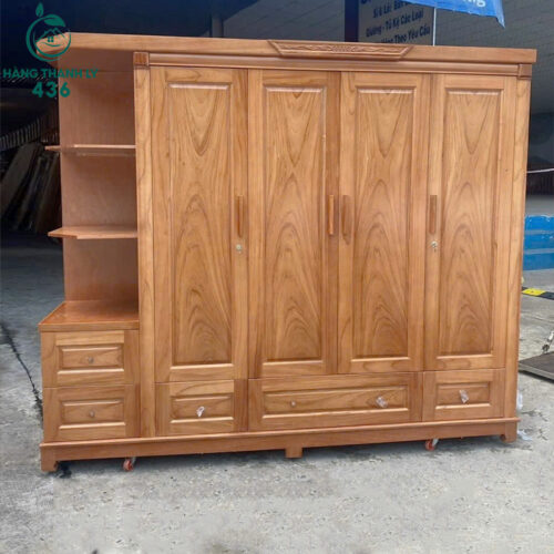 Tủ Áo 4 Cánh Liền Kệ Gỗ Sồi Cao Cấp Mới 99% 4 tu quan ao thanh ly 11