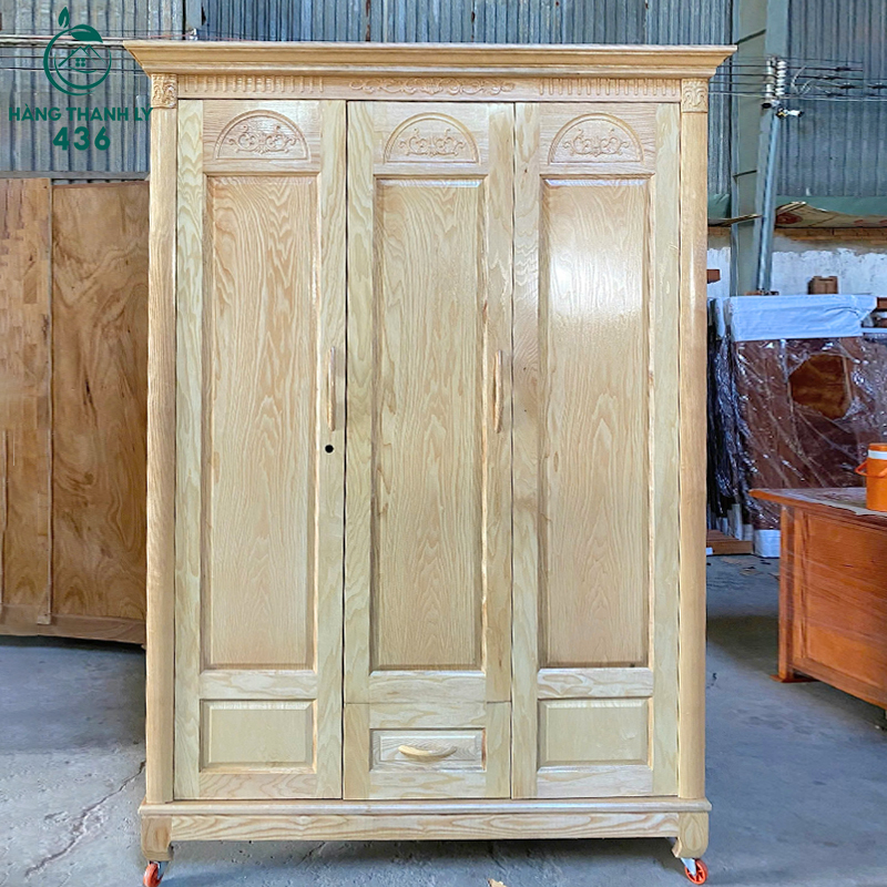 Tủ Quần Áo 3 Cánh Gỗ Sồi Mẫu Đai Vòm Tồn Kho tu-quan-ao-thanh-ly-gia-re-2-1 Tủ Quần Áo 3 Cánh Gỗ Sồi Mẫu Đai Vòm Tồn Kho