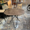 Bàn Cafe Gỗ Hình Oval Chân Sắt Cũ 2 ban cafe cu 3