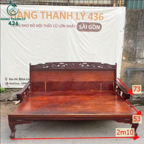 Bộ Trường Kỷ Gỗ Tự Nhiên Truyền Thống 2M1 Cũ 4 bo truong ky cu