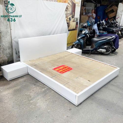 Giường Gỗ 1M8 Cũ Màu Trắng Tinh Tế Giá Rẻ 3 giuong cu gia re 1