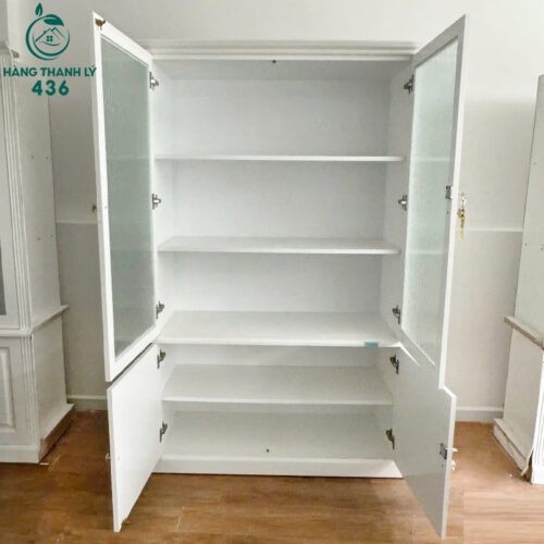 Tủ Hồ Sơ Gỗ 2 Cánh Kính Sang Trọng 1M2 Cũ 3 tu ho so cu 55
