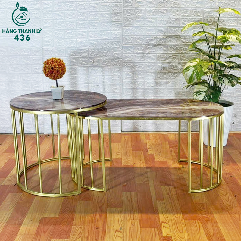 ban-sofa-thanh-ly-23 Bàn Sofa Đôi Oval Mặt Kính Sang Trọng Mới 99% (Nhiều Màu)