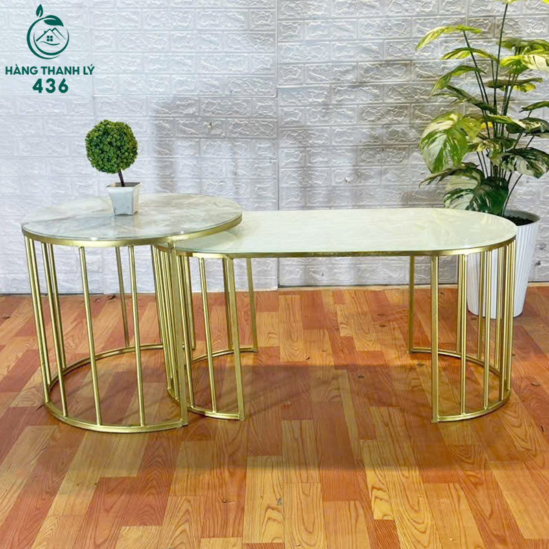 ban-sofa-thanh-ly-24 Bàn Sofa Đôi Oval Mặt Kính Sang Trọng Mới 99% (Nhiều Màu)