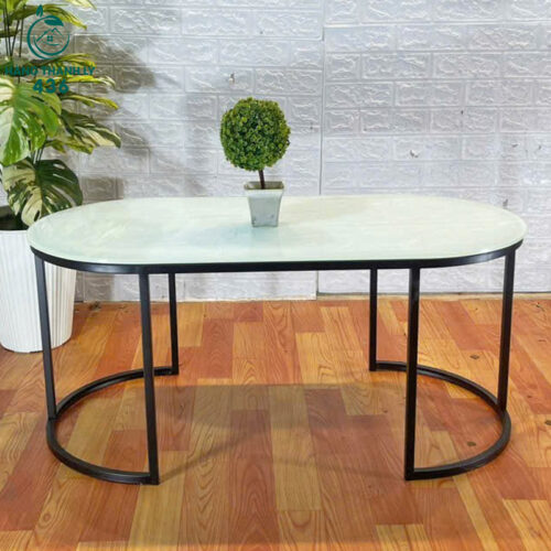 Bàn Sofa Oval Mặt Kính Sang Trọng Mới 99% (Nhiều Màu) 5 ban sofa thanh ly 3