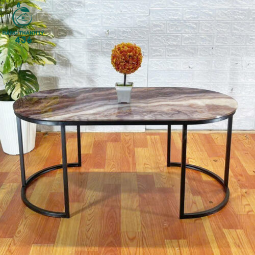 Bàn Sofa Oval Mặt Kính Sang Trọng Mới 99% (Nhiều Màu) 3 ban sofa thanh ly 31