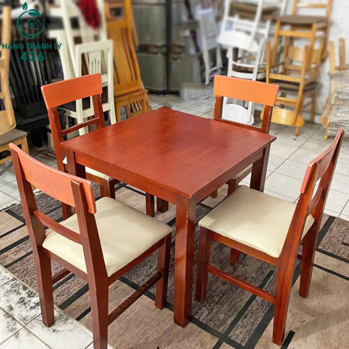 Bộ Bàn Ghế Ăn Gỗ Tự Nhiên Cũ Xả Kho Giá Rẻ 3 bo ban ghe cafe cu 9