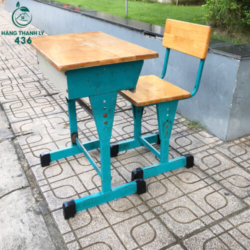 Bộ Bàn Ghế Học Sinh Khung Sắt Cũ Giá Rẻ (Nhiều Màu) 4 bo ban ghe hoc sinh cu 6