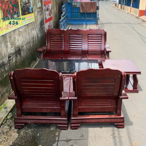 Bộ Salon Đài Loan 5 Món Gỗ Tràm Cũ 4 bo salon cu 3