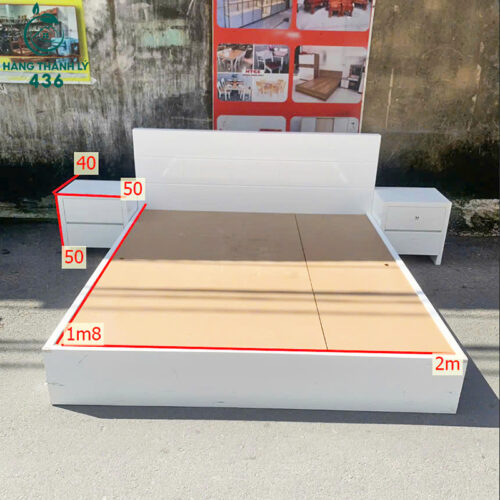 Combo Giường Gỗ 2M Kèm Tab Trắng Cũ Giá Rẻ 4 giuong cu 6