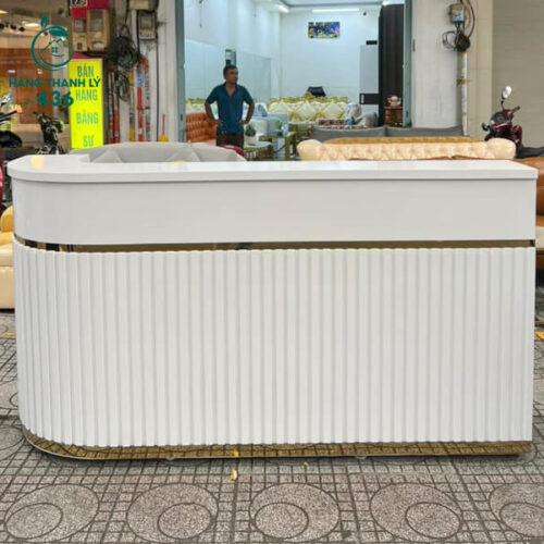 Quầy Lễ Tân Màu Trắng Sang Trọng Mới 99% 4 quay le tan hien dai 1