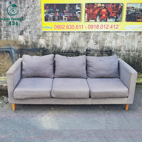 Băng Ghế Sofa Cũ 2Mx75CM Bọc Vải Xám 3 sofa cu 2 1