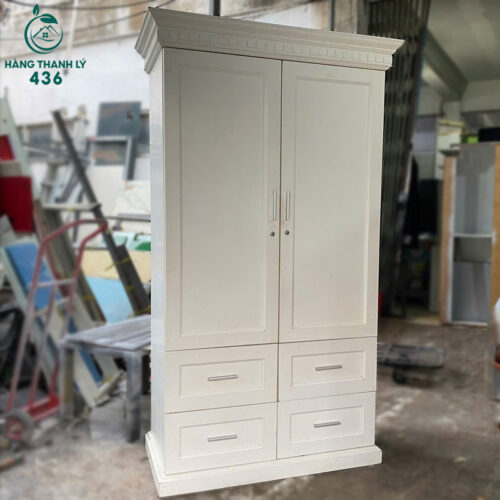 Tủ Áo Gỗ Cũ 2 Cánh 1M1 Trắng Hiện Đại 3 tu quan ao cu 11