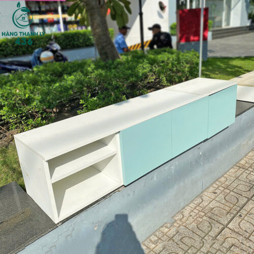 Kệ Tivi Trắng Cánh Xanh Mint 1M6 Cũ 4 Ke tivi cu 1