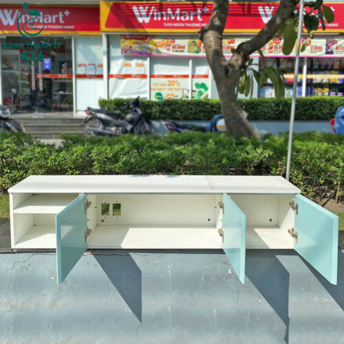 Kệ Tivi Trắng Cánh Xanh Mint 1M6 Cũ 3 Ke tivi cu 11