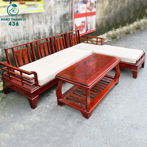 Bộ Bàn Ghế Salon Gỗ Tràm Truyền Thống Cũ 3 Salon go cu 2