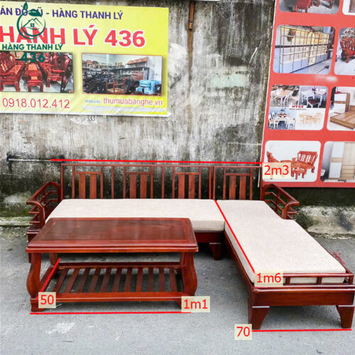 Bộ Bàn Ghế Salon Gỗ Tràm Truyền Thống Cũ 5 Salon go cu 3