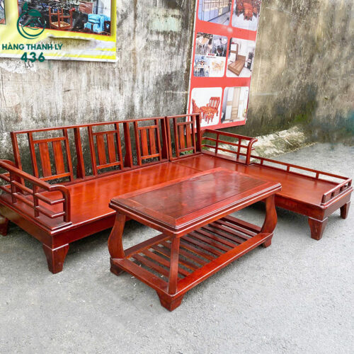 Bộ Bàn Ghế Salon Gỗ Tràm Truyền Thống Cũ 6 Salon go cu 5