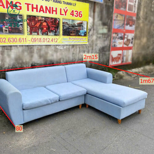 Sofa Góc L Bọc Vải Xanh Dương Cũ Giá Rẻ 4 bo ban ghe sofa cu 7