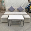 Bộ Sofa Bed Bọc Nhung Xám 1M6 Đẹp Cũ 1 sofa cu 15