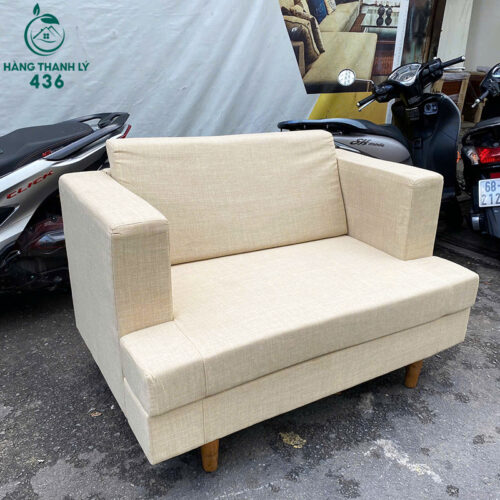 Băng Sofa 1M2 Bọc Vải Màu Be Đẹp Cũ 3 sofa cu 4