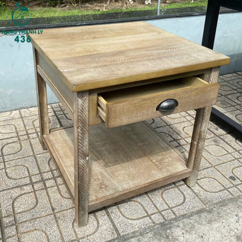 Tủ Đầu Giường 60CMx60CM Gỗ Tự Nhiên Đẹp Cũ 3 tab dau giuong cu 4