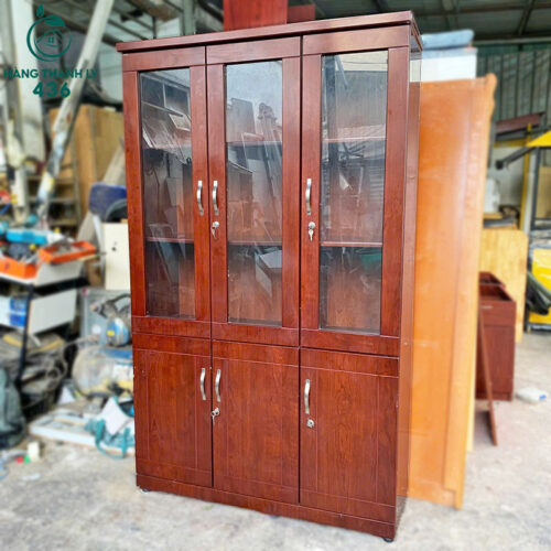Tủ Hồ Sơ 3 Cánh Cũ Kính Màu Nâu Sang Trọng 4 tu ho so cu 12