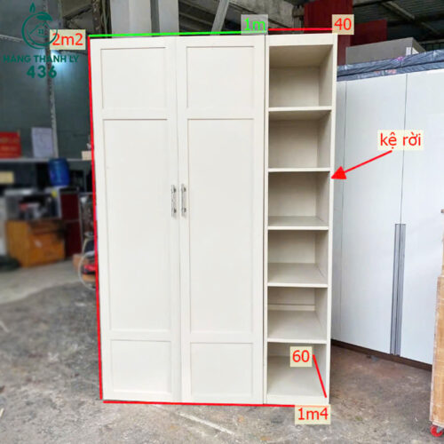 Tủ Quần Áo Kèm Kệ Trưng Bày 1M4 Hiện Đại Cũ 4 tu quan ao cu 4 1