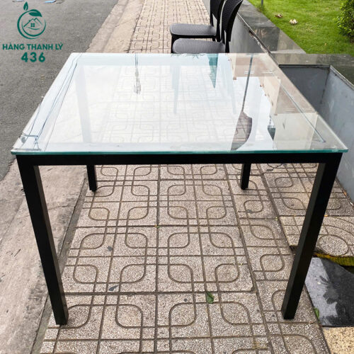 Bộ Bàn Ghế Cafe Nhựa Đúc Màu Đen Cũ 4 ban ghe cafe cu 23