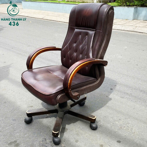 Ghế Giám Đốc Bọc Da Nâu Sang Trọng Cũ 3 ghe giam doc cu 6