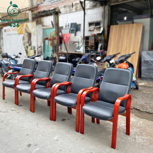 Ghế Văn Phòng Chân Gỗ Bọc Da Cao Cấp Cũ 4 ghe phong hop cu 4