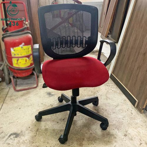Ghế Xoay Văn phòng Lưng Lưới Đệm Đỏ Cũ 4 ghe van phong cu 30