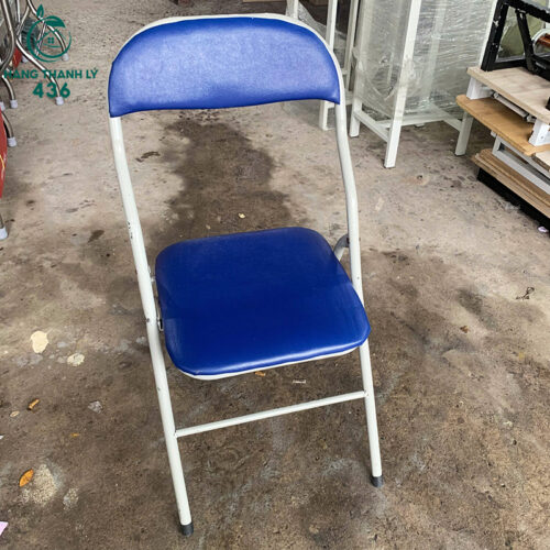 Ghế Xếp Chân Sắt Đệm Xanh Dương Cũ 5 ghe xep chan sat dem xanh duong cu 2