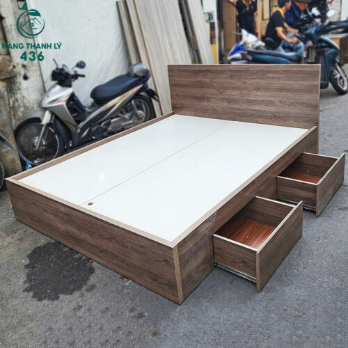 Giường Gỗ 1M6x2M Cũ Màu Nâu Hiện Đại 3 giuong cu 22
