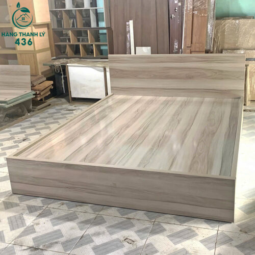 Thanh Lý Giường Gỗ 1M6x2M Màu Xám Hiện Đại Mới 99% 3 giuong ton kho 4