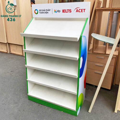 Kệ Trưng Bày 70CMx1M2 Trắng Xanh MDF Cũ 3 ke trung bay cu 3