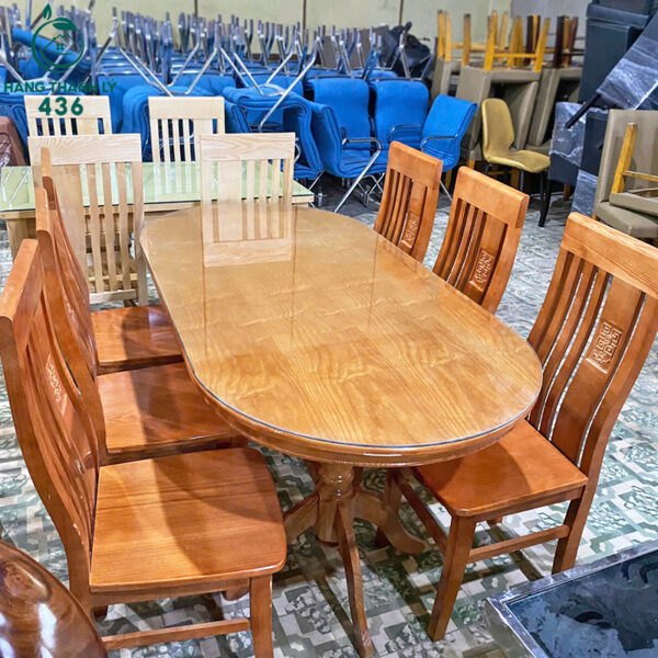 thanh ly bo ban an oval go tu nhien cao cap moi 99 1