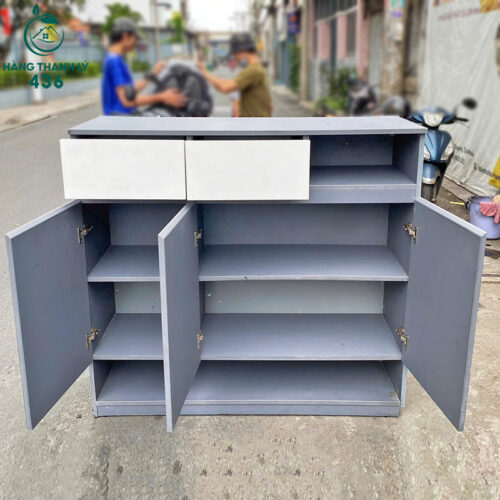 Tủ Hồ Sơ Xám 3 Cánh 1M28 Cũ Giá Rẻ 4 tu go da nang cu 2