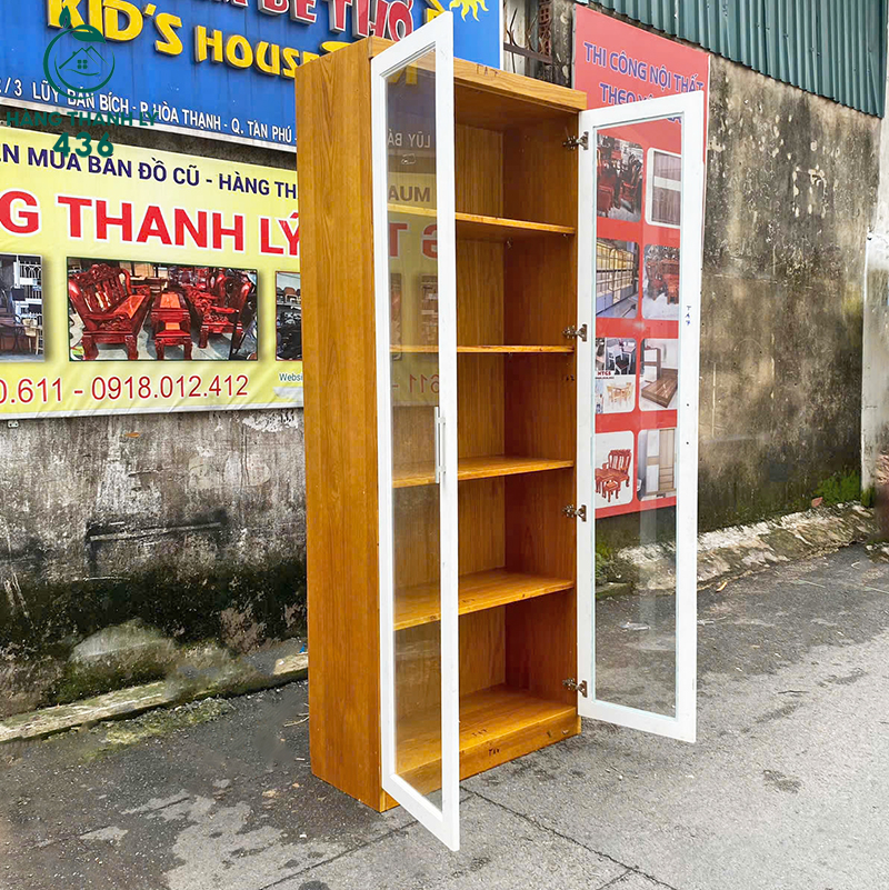 tu-ho-so-cu-35 Tủ Trưng Bày Đứng 2M42 Cánh Kính Hiện Đại Cũ