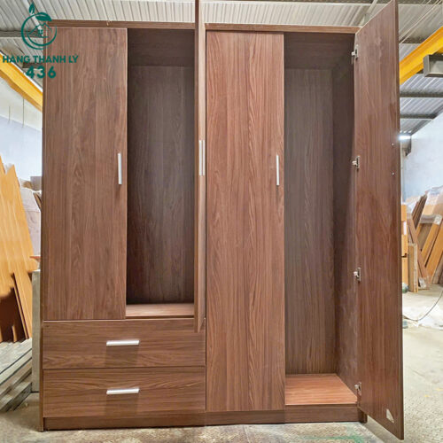 Thanh Lý Tủ Quần Áo 1M6x2M Màu Nâu Hiện Đại Mới 99% 4 tu quan ao thanh ly 3