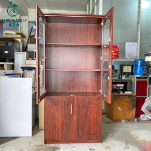 Tủ Hồ Sơ 90CMx2M Cũ Màu Nâu Đỏ Sang Trọng 3 tuho so cu 1