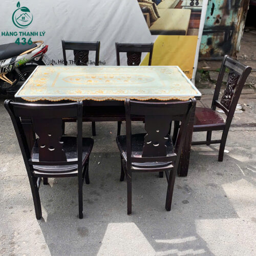 Bộ Bàn Ăn 5 Ghế Gỗ Tự Nhiên Truyền Thống Cũ 3 ban ghe an cu 2