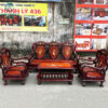 Bộ Salon Gỗ Tự Nhiên Trạm Hoa Mai Cũ 2 bo salon cu 4