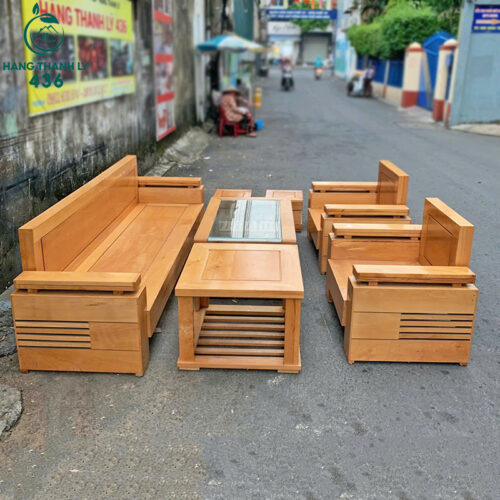Bộ Salon Gỗ Tự Nhiên Cao Cấp Cũ Giá Tốt 4 bo salon go cu 2