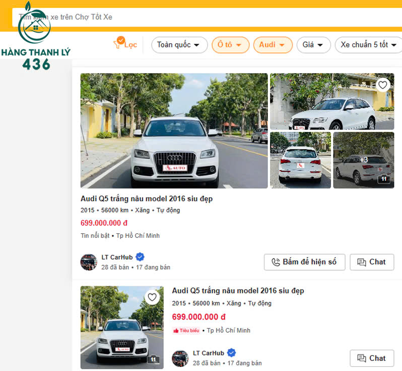 cho-tot-xe [Review] 10+ Cửa Hàng Mua Bán Xe Audi Cũ Các Dòng Uy Tín