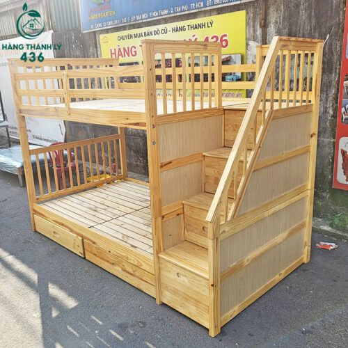 Giường 2 Tầng Gỗ Tự Nhiên Cũ Giá Rẻ 4 giuong cu 14