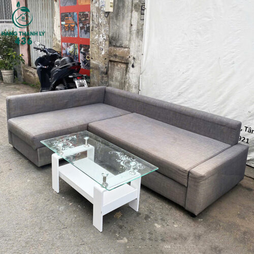 Sofa Giường Bọc Vải 2M3 Màu Xám Cũ Giá Rẻ 4 sofa cu 3